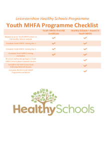 Youth MHFA Programme Checklist